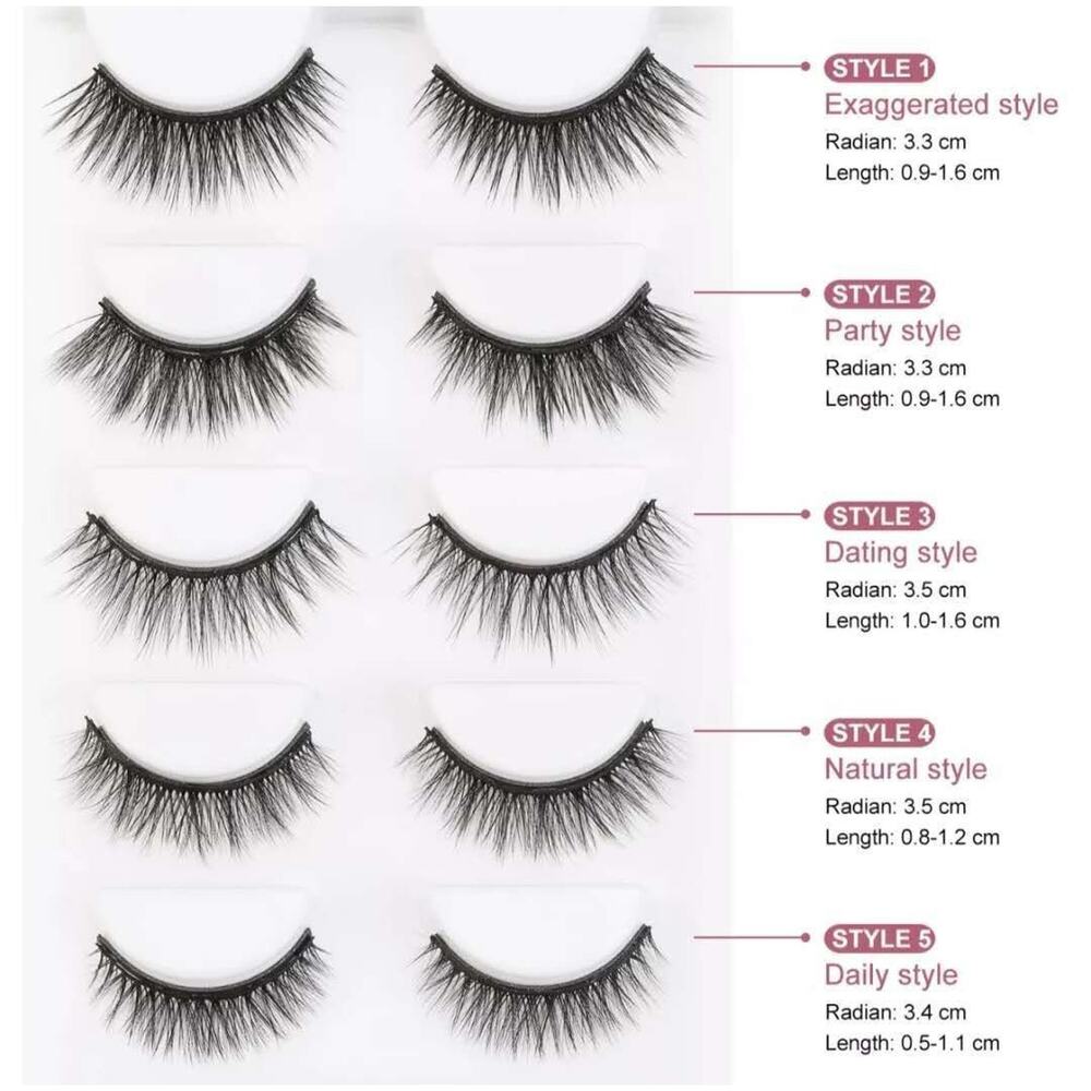Liquid Eyeliner Magnetic False Eyelashes Set Five Pairs Of Glue-free Magnetic E